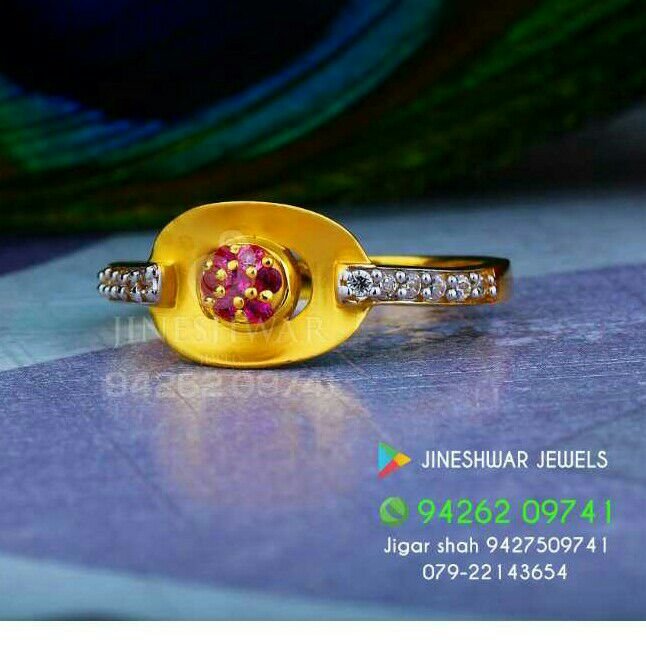 Gold Cz Color Stone Ladies Ring LRG -0226