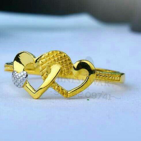916 Fancy Heart Shape Plain Gold Ladies Ring LRG -0608