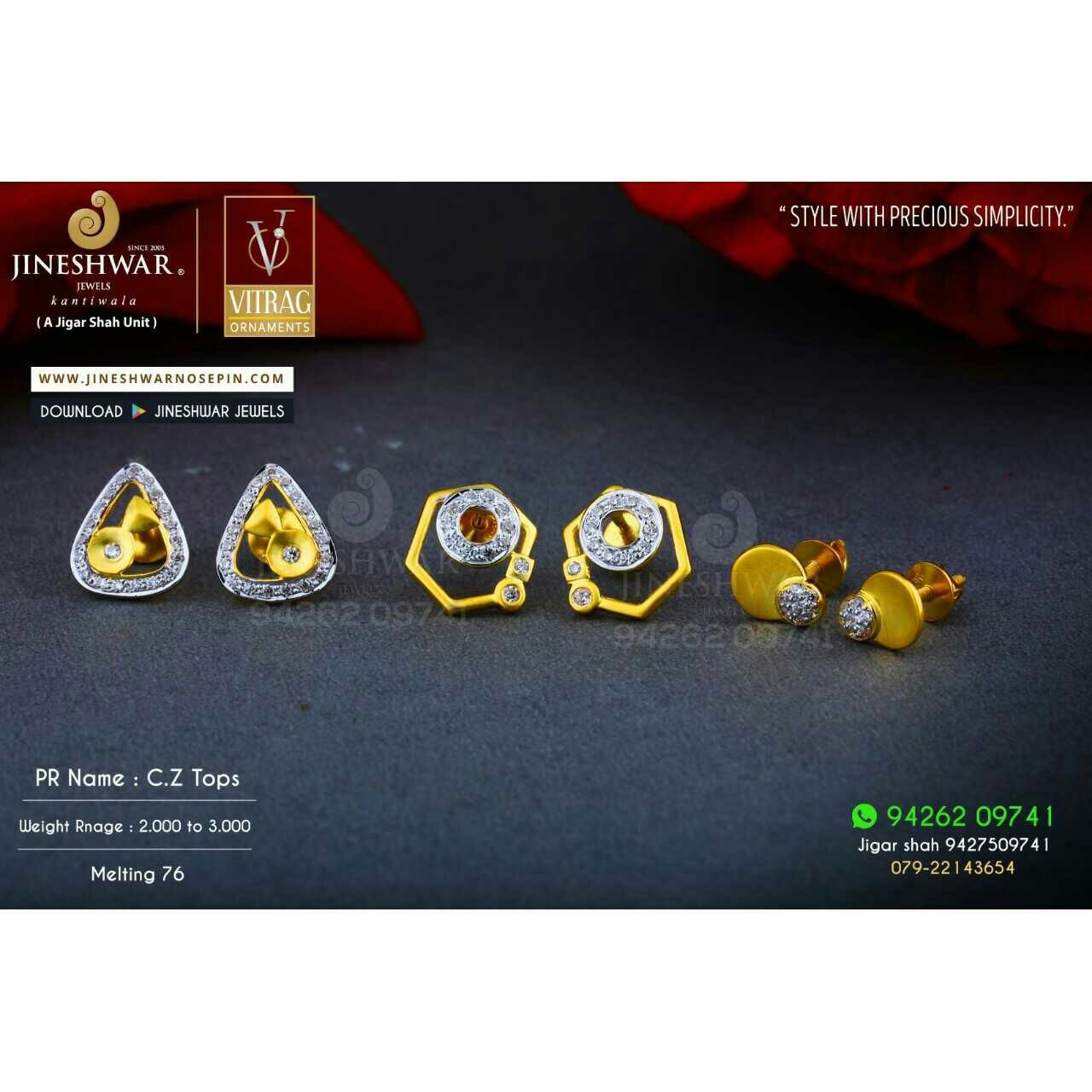 18kt Special Occation Were Cz Gold Ladies Tops ATG -0736