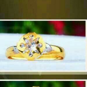 18Kt Gold Classic Ladies Single Stone Ring
