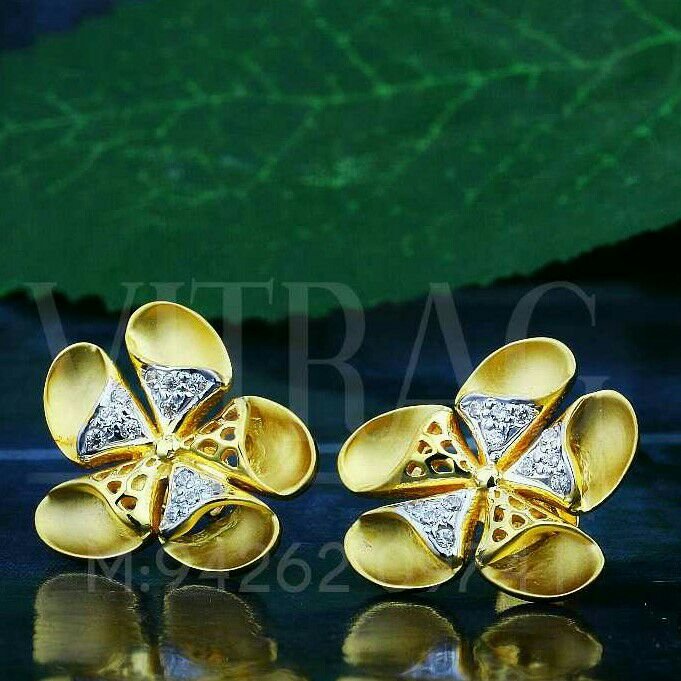 18kt Precious Designer Cz Gold Ladies Tops ATG -0242