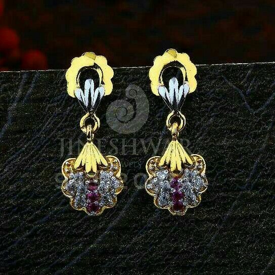 18kt Color Stone Cz Gold Ladies Tops ATG -0578