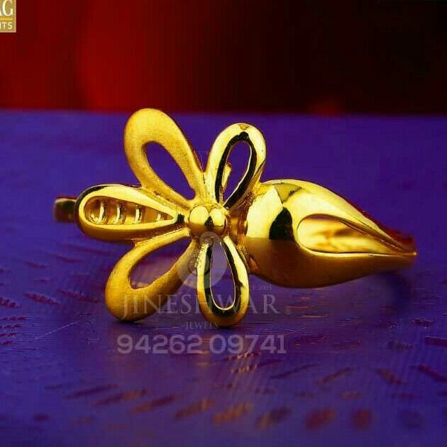 916 attractive design plain gold ladies ring lrg -0621